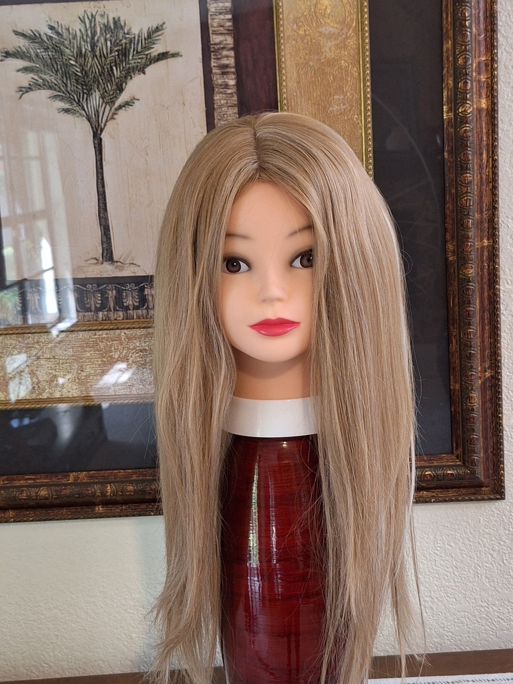 Blonde Long Straight Women's Styling Mannequin Topper
